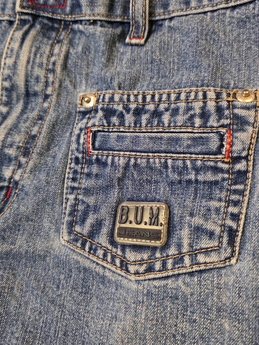 90s Y2K BUM Equipement High Rise Blue Denim Shorts